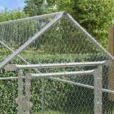 Chicken Cage Silver 200x170x177cm Galvanised Steel - Side View
