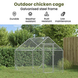 Chicken Cage Silver 200 x 170 x 177 cm Galvanised Steel - Rear View