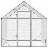 Chicken Cage Silver 200x170x177cm Galvanised Steel - Top-Down View