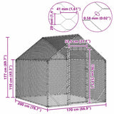 Chicken Cage Silver 200 x 170 x 177 cm Galvanised Steel