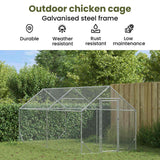 Chicken Cage Silver 400 x 170 x 177 cm Galvanised Steel - Rear View