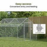 Chicken Cage Silver 400 x 170 x 177 cm Galvanised Steel - Low Angle