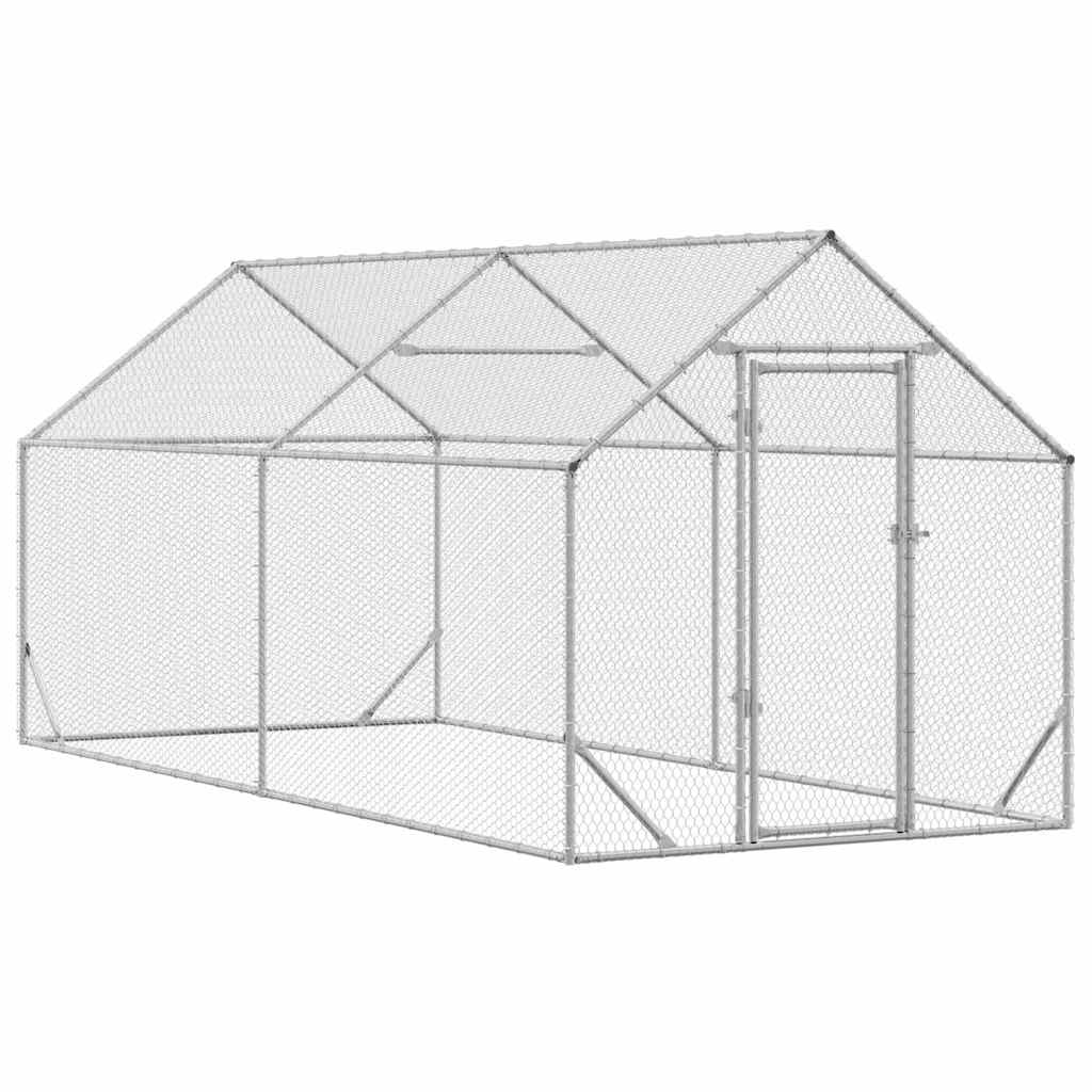 Chicken Cage Silver 400x170x177cm Galvanised Steel