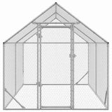 Chicken Cage Silver 400x170x177cm Galvanised Steel - Top-Down View