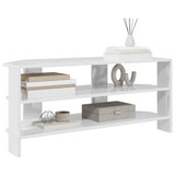 CornerTVCabinet High gloss White 102x40,5x45cm Engineered Wood - Side View