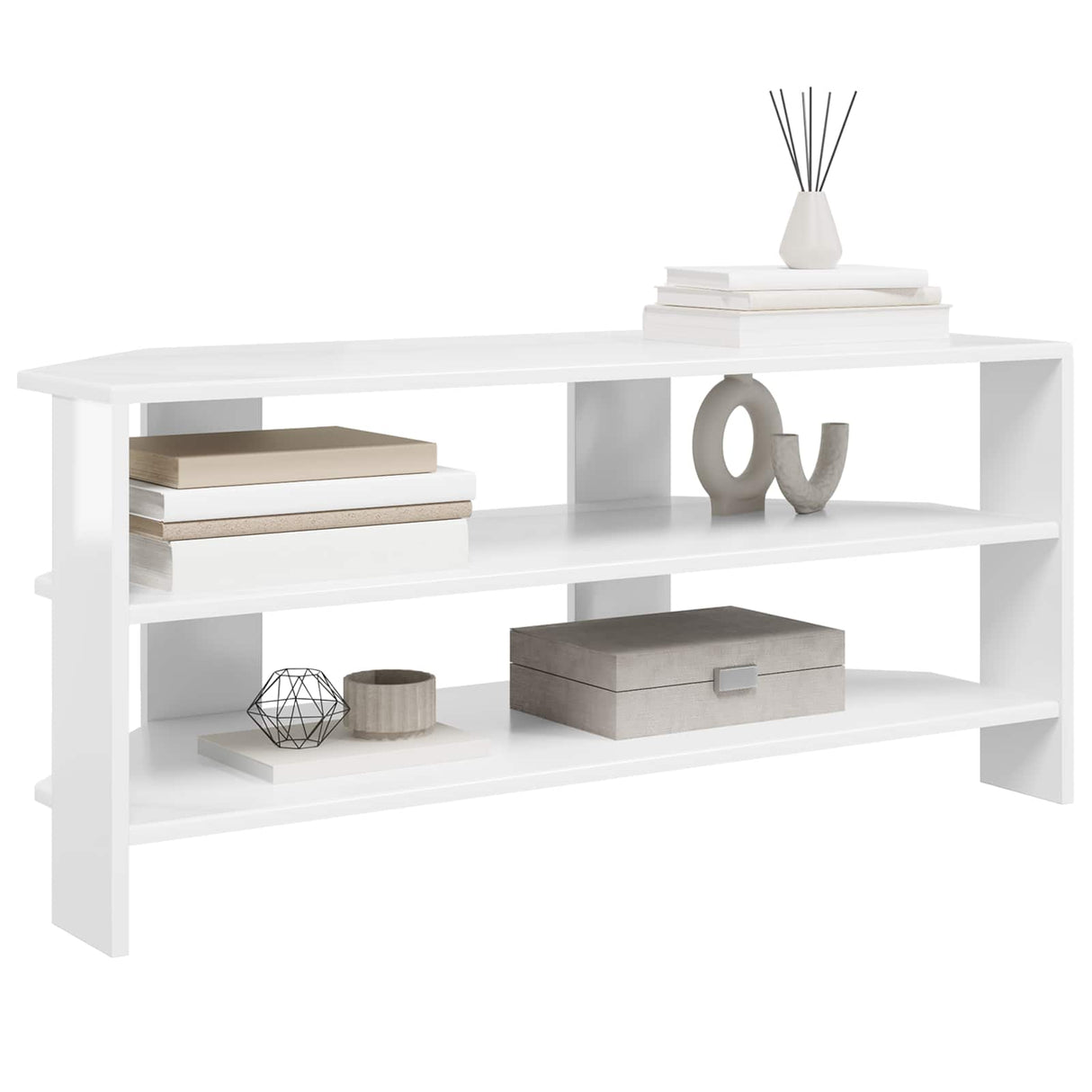 CornerTVCabinet 100 x 40.5 x 45 cm High gloss White