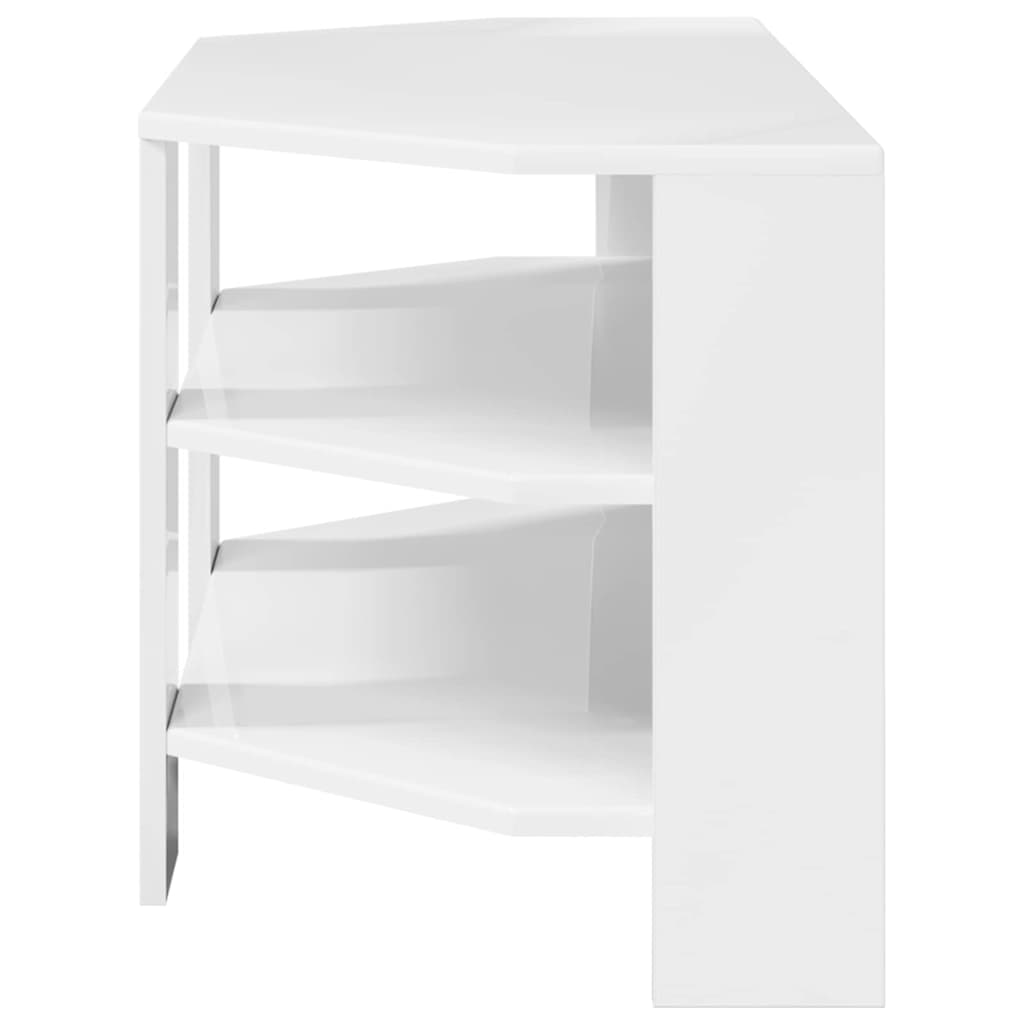 CornerTVCabinet High gloss White 102x40,5x45cm Engineered Wood