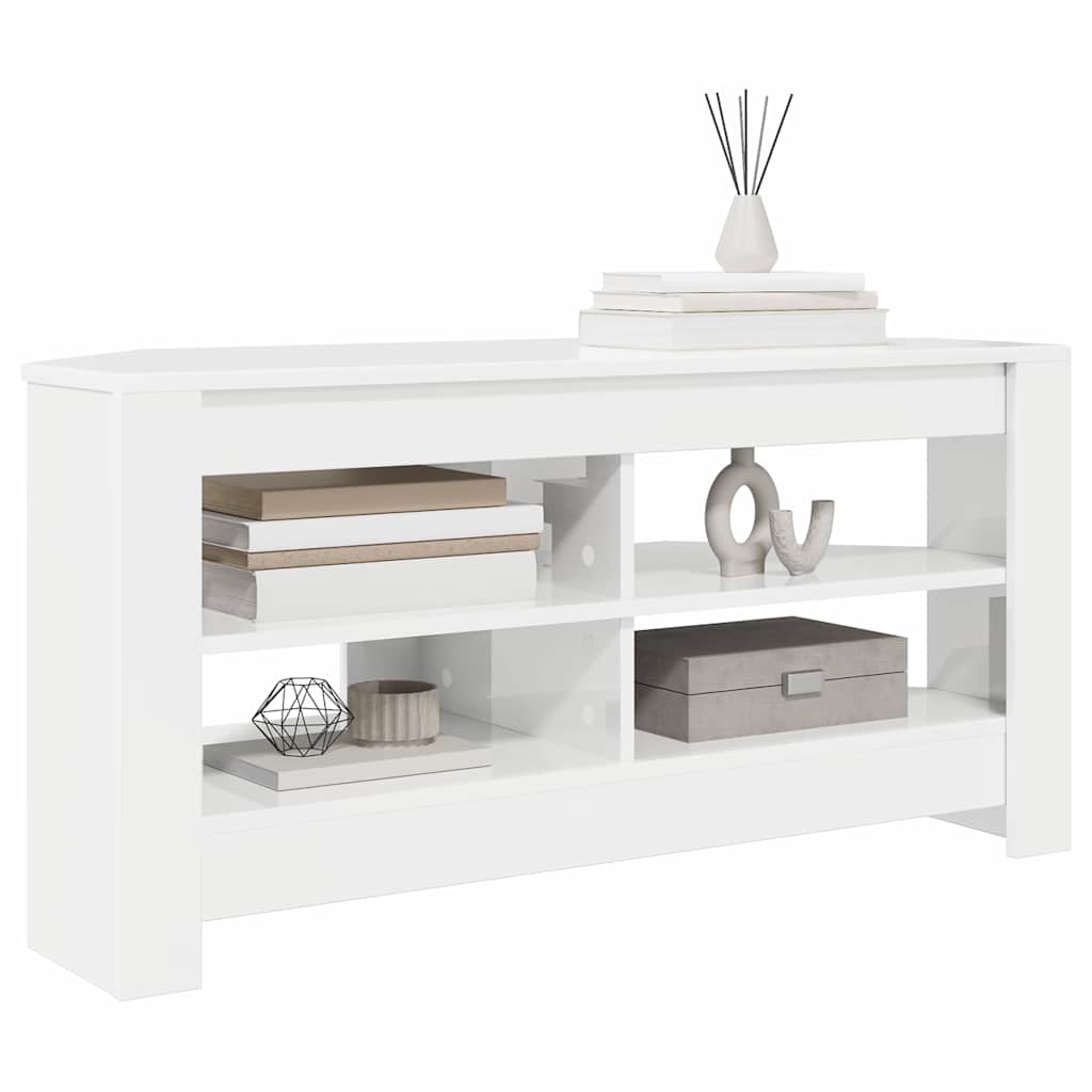 CornerTVCabinet High gloss White 102 x 40,5 x 45 cm