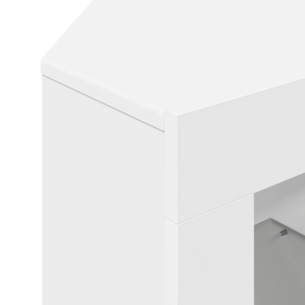 Corner LED TV Cabinet White 100x40x68cm Engineered Wood