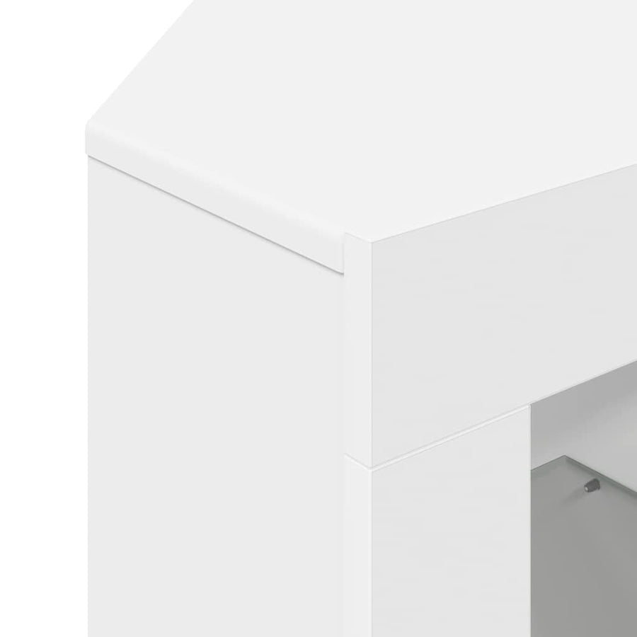 Corner LED TV Cabinet 100x40x68cm White Engineered Wood