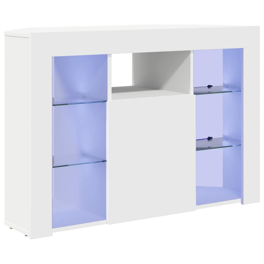Corner LED TV Cabinet 100x40x68cm White Engineered Wood