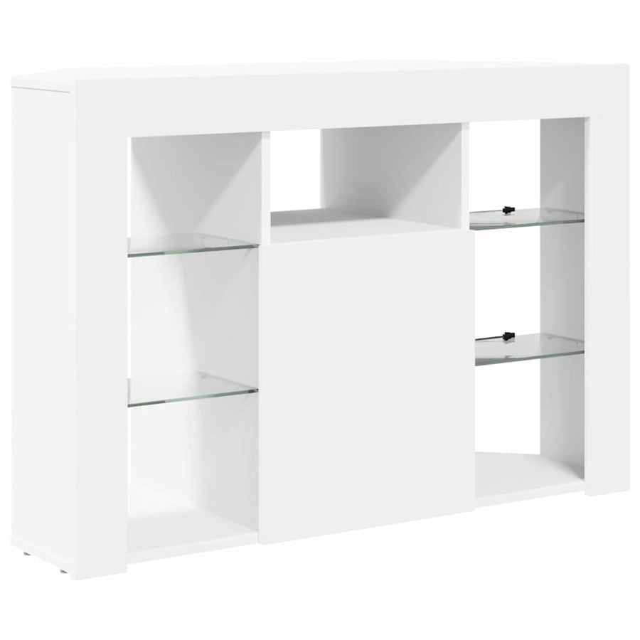 Corner LED TV Cabinet 100x40x68cm White Engineered Wood