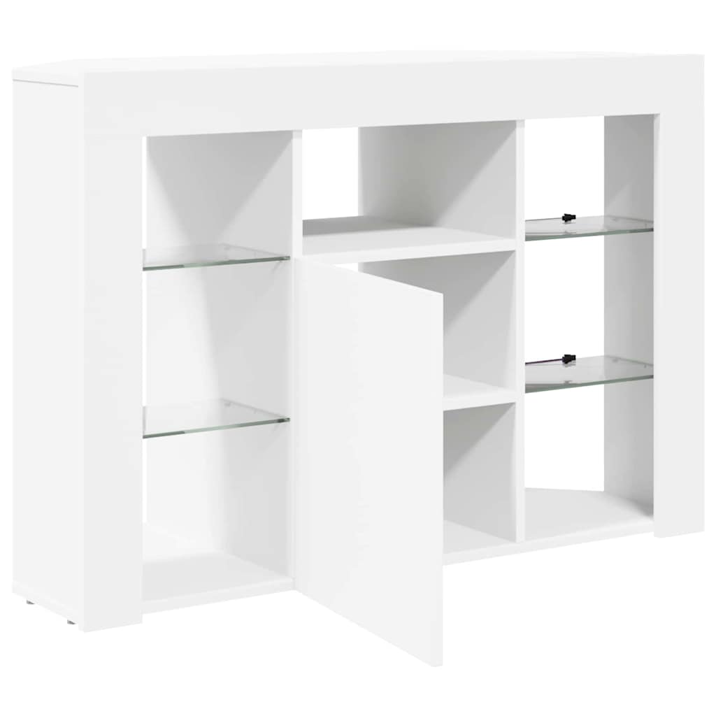 Corner LED TV Cabinet 100x40x68cm White Engineered Wood
