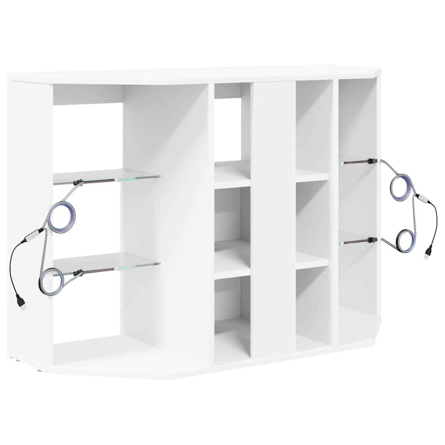 Corner LED TV Cabinet 100x40x68cm White Engineered Wood
