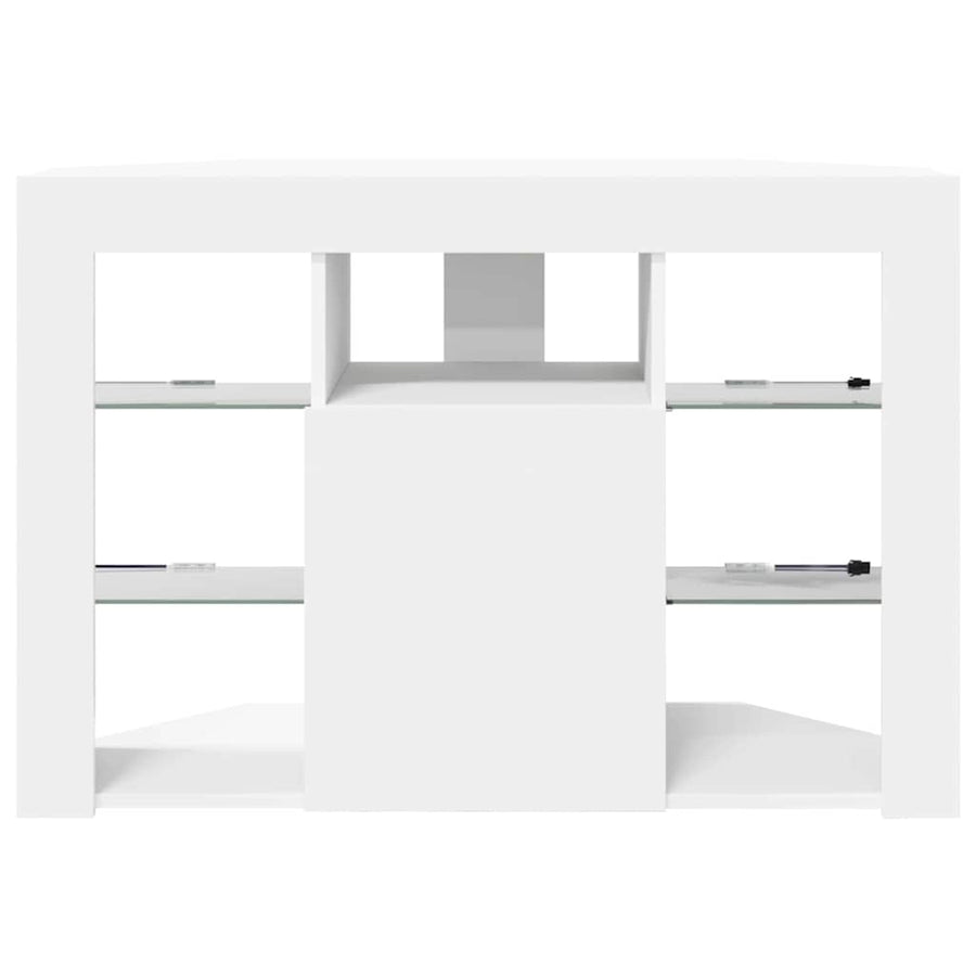 Corner LED TV Cabinet 100x40x68cm White Engineered Wood