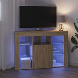 Corner LED TV Cabinet 100x40x68cm Sonoma Oak Engineered Wood