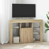 Corner LED TV Cabinet 100x40x68cm Sonoma Oak Engineered Wood