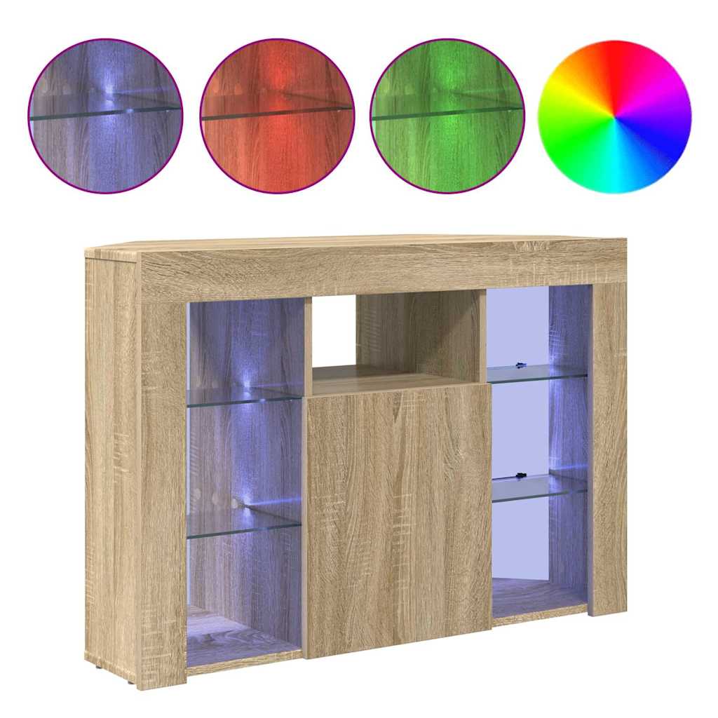 Corner LED TV Cabinet 100x40x68cm Sonoma Oak Engineered Wood