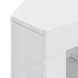 Corner LED TV Cabinet Wall-mounted High gloss White 100x40x68cm - Extra Image