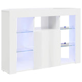 Corner LED TV Cabinet Wall-mounted High gloss White 100x40x68cm - Front View