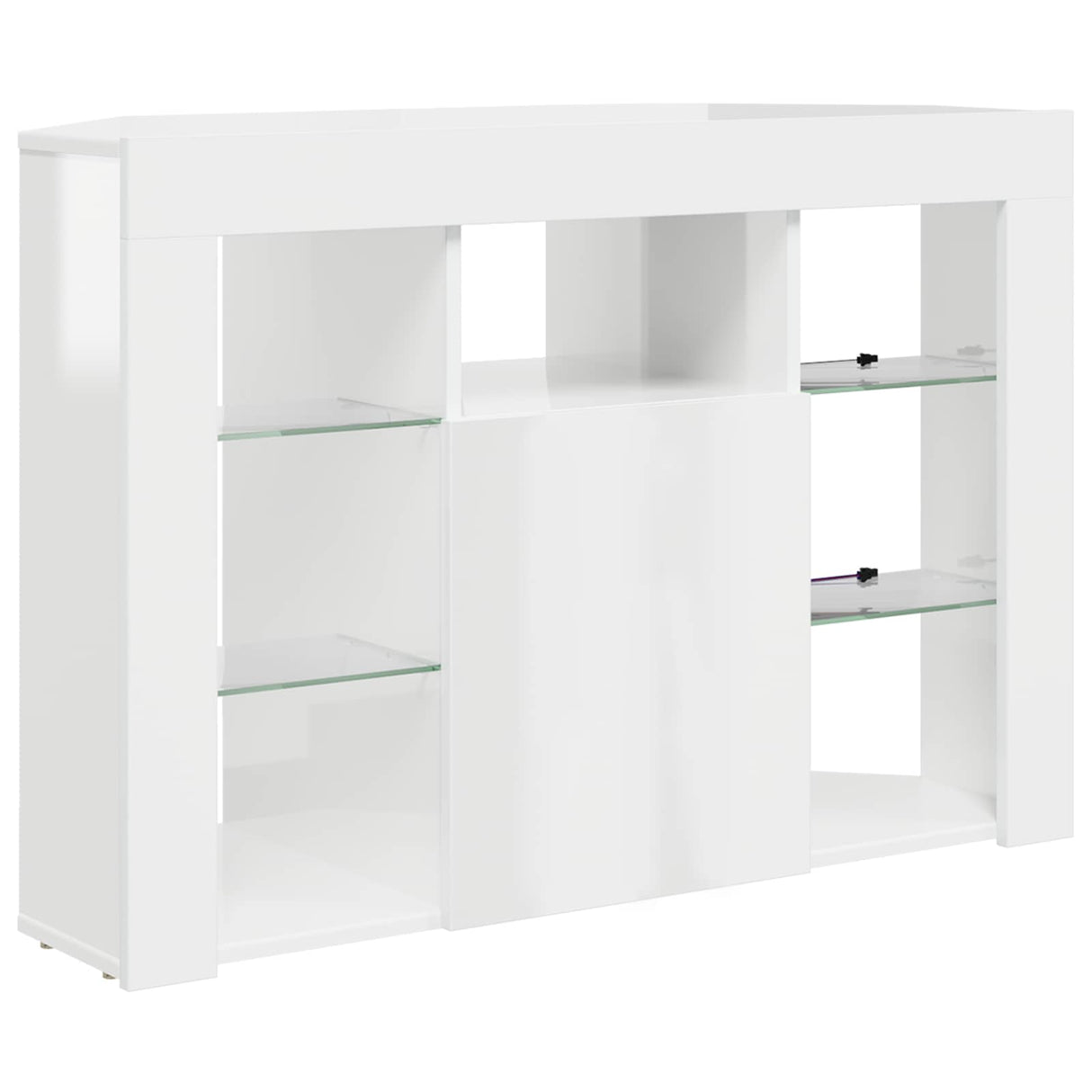 Corner LED TV Cabinet Wall-mounted High gloss White 100x40x68cm