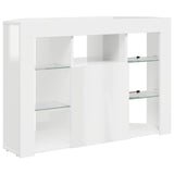 Corner LED TV Cabinet Wall-mounted High gloss White 100x40x68cm - Rear View