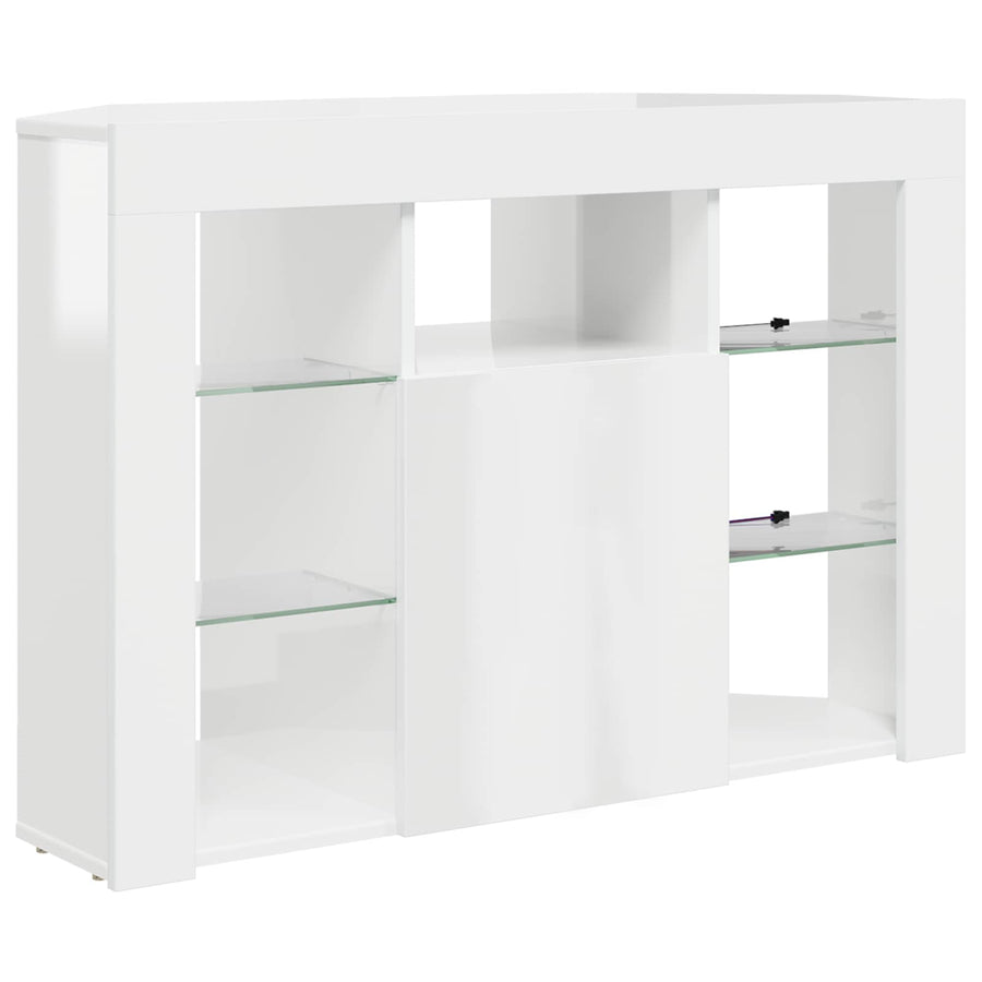 Corner LED TV Cabinet 100x40x68cm High gloss White