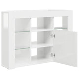 Corner LED TV Cabinet Wall-mounted High gloss White 100x40x68cm