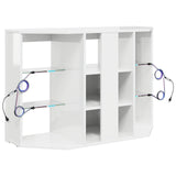 Corner LED TV Cabinet Wall-mounted High gloss White 100x40x68cm - Extra Image