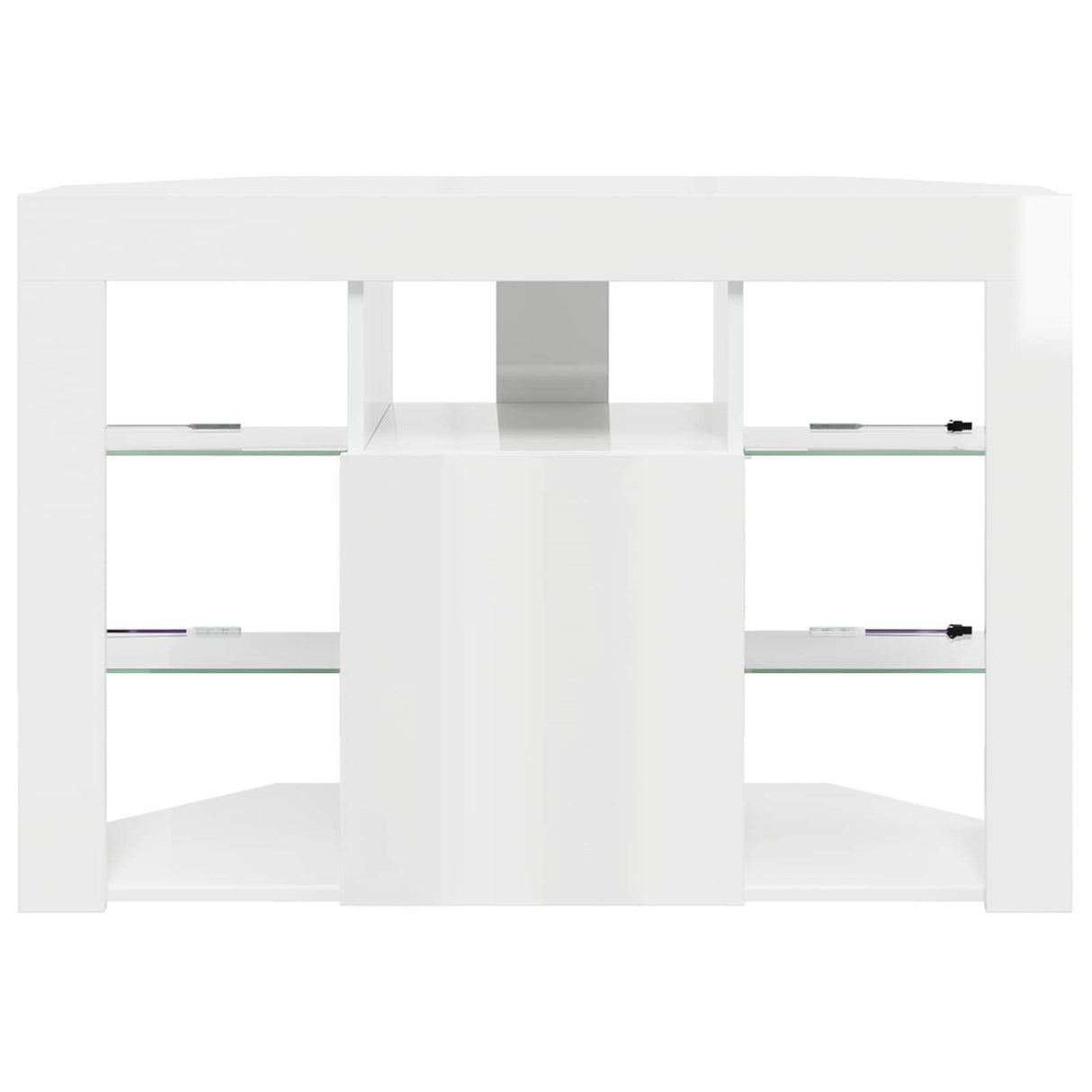 Corner LED TV Cabinet Wall-mounted High gloss White 100x40x68cm
