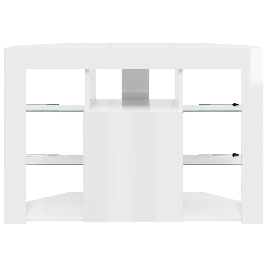 Corner LED TV Cabinet 100x40x68cm High gloss White