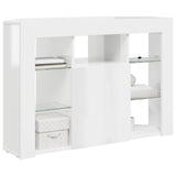 Corner LED TV Cabinet Wall-mounted High gloss White 100x40x68cm - Side View