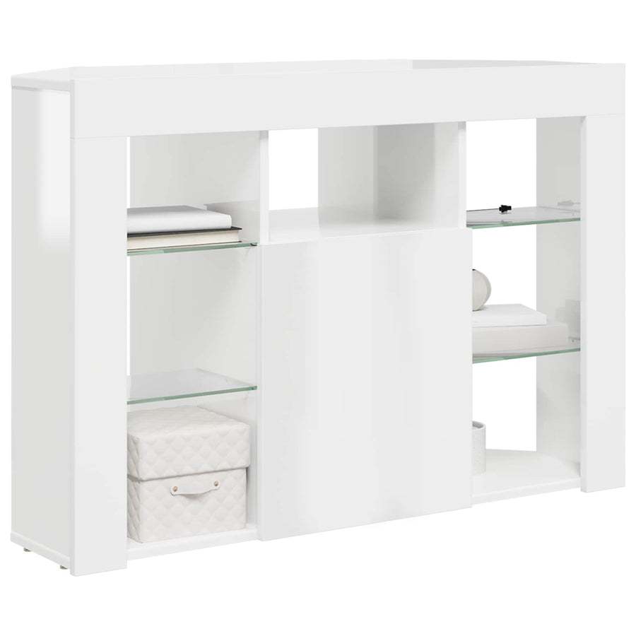 Corner LED TV Cabinet 100x40x68cm High gloss White