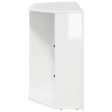 Corner LED TV Cabinet Wall-mounted High gloss White 100x40x68cm