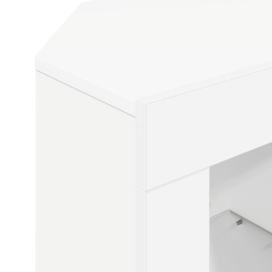 Corner LED TV Cabinet 100 x 40 x 50 cm White Engineered Wood, image 11