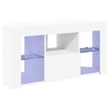 Corner LED TV Cabinet White 100 x 40 x 50 cm Engineered Wood
