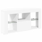 Corner LED TV Cabinet 100 x 40 x 50 cm White Engineered Wood, image 6