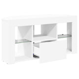 Corner LED TV Cabinet White 100 x 40 x 50 cm Engineered Wood - Rear View