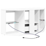 Corner LED TV Cabinet White 100 x 40 x 50 cm Engineered Wood