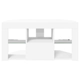 Corner LED TV Cabinet White 100 x 40 x 50 cm Engineered Wood - Close-Up Angle
