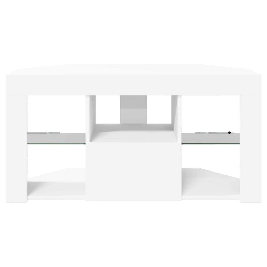 Corner LED TV Cabinet 100 x 40 x 50 cm White Engineered Wood, image 8
