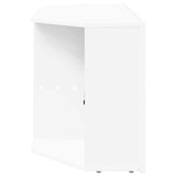 Corner LED TV Cabinet White 100 x 40 x 50 cm Engineered Wood - Low Angle