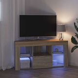 Corner LED TV Cabinet 100 x 40 x 50 cm Sonoma Oak - 45-Degree Angle