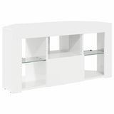 Corner LED TV Cabinet High gloss White 100 x 40 x 50 cm - Rear View