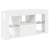 Corner LED TV Cabinet High gloss White 100 x 40 x 50 cm