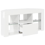 Corner LED TV Cabinet High gloss White 100 x 40 x 50 cm