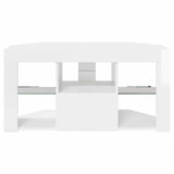 Corner LED TV Cabinet High gloss White 100 x 40 x 50 cm