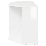 Corner LED TV Cabinet High gloss White 100 x 40 x 50 cm