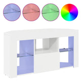 Corner LED TV Cabinet High gloss White 100 x 40 x 50 cm - Top-Down View