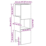 Corner Cabinet Sonoma Oak 25,5x25x80cm Engineered Wood